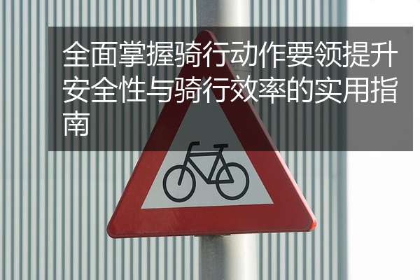 全面掌握骑行动作要领提升安全性与骑行效率的实用指南
